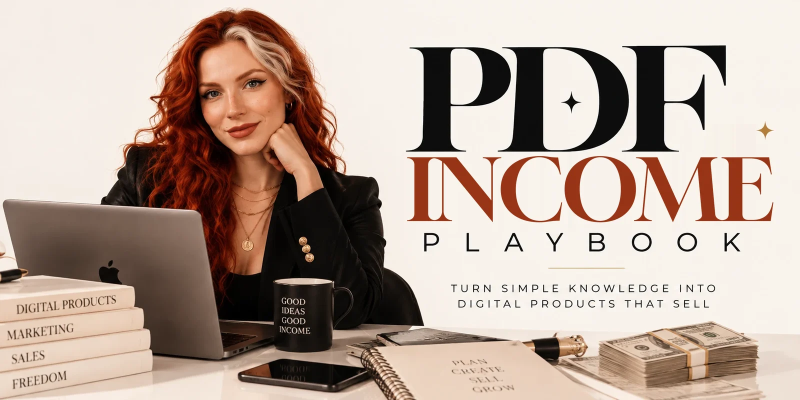PDF Income Playbook · Convierte lo que sabes en productos digitales que se venden