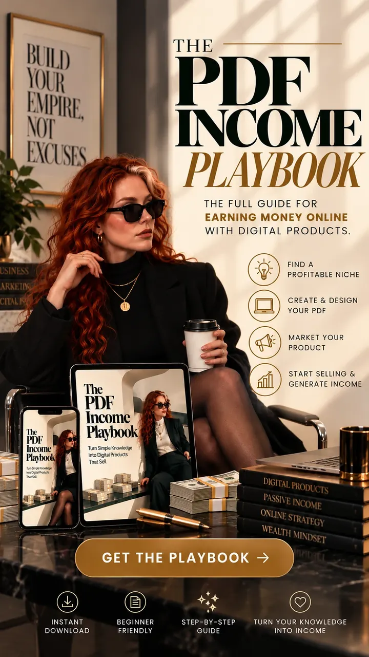 El PDF Income Playbook en un teléfono